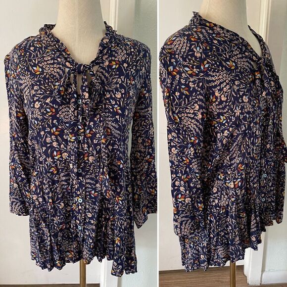 Maeve Anthropologie Floral Swing Bow Top - Picture 3 of 4